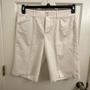 Dockers Bermuda Shorts White Flat Front Inseam 11" size 12